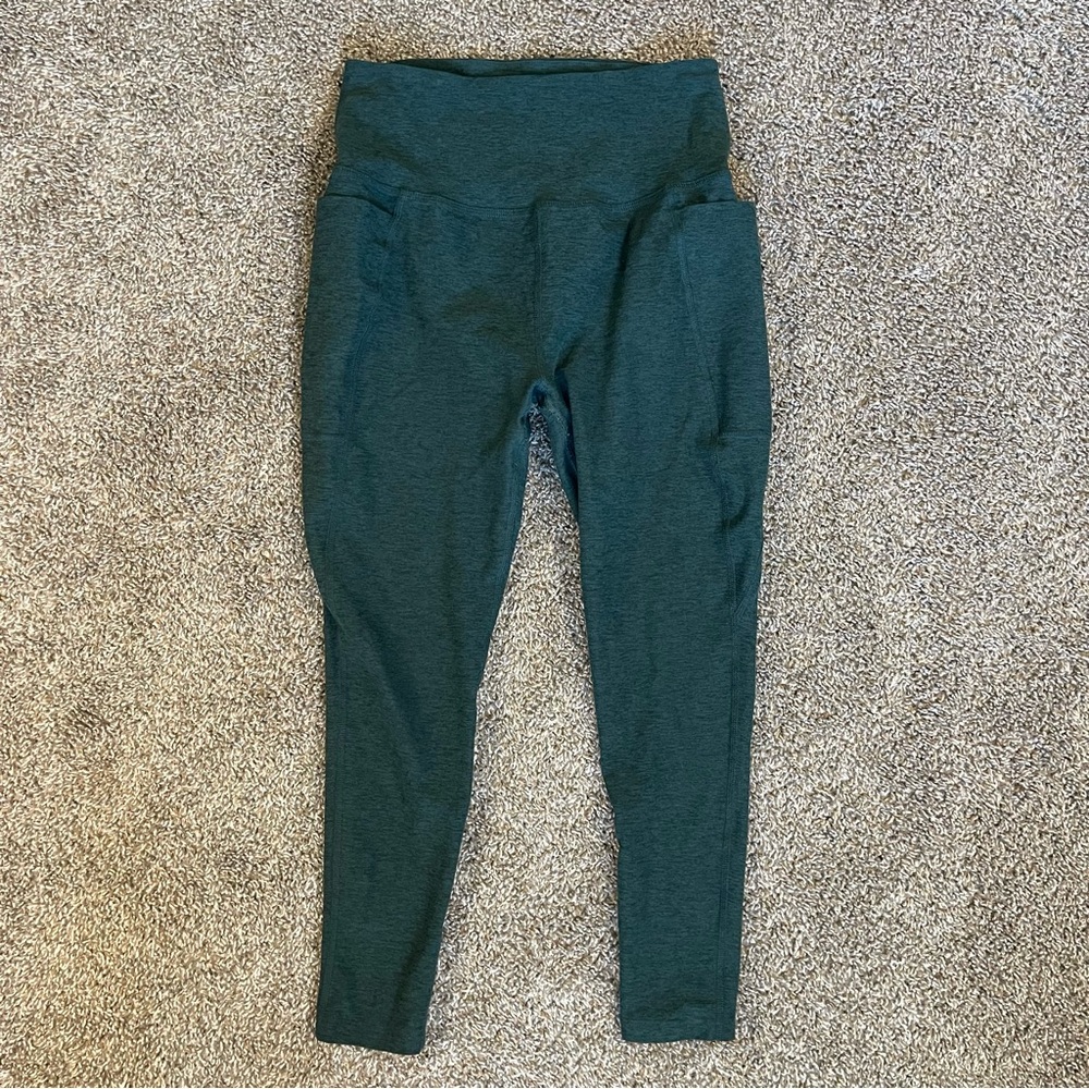Beyond Yoga Spacedye Out of Pocket High Waisted Midi Leggings Green Womens Large
